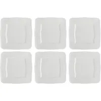 La Porcellana Bianca Set mit 6 quadratischen Florentina-Tellern - Weiss 20 cm