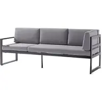 Sieger Adelaide Loungesofa 3-Sitzer Aluminium Eisengrau/Hellgrau