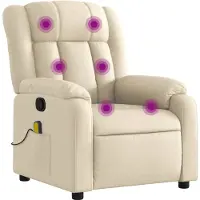 vidaXL Massage-Relaxsessel, cremefarbener Stoff