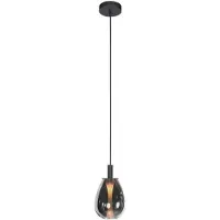 Steinhauer Hängelampe Glimsy, dimmbar, alu / grau / zink, für Wohn- / Esszimmer, Glas, Pendelleuchte