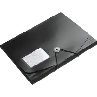 FolderSys Eckspanner JUMBO, A4, B 240 x H 320 mm, 3 Innenklappen & Gummizug-Verschluss, Polypropylen, Stärke 0,42 mm, schwarz, 10 Stück