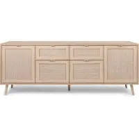 Finori Bali 51B Sideboard Holzwerkstoff Sonoma Eiche/Rafia Geflecht Optik