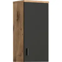 GuenstigEinrichten Xonox.home Hängeschrank Grado BxHxT 37 x 75 x 25 cm Frontfarbe grau / Korpus nox oak