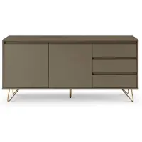 SalesFever Sideboard mit 2 Türen und 3 Schubladen Holzwerkstoff Metallgestell Gold