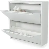 Spinder Schuhschrank DESIGN "Billi Schuhklapper", weiß, B:75cm H:77,5cm T:23cm, Metall, Schränke, Schuhschrank, Metall, Breite 75 cm, Höhe 77,5 cm, 2 Klappen