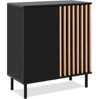 CALICOSY Monza 01D Kommode, schwarz / Nachbildung Artisan Oak Maß: B x H x T ca. 80 x 90 x 40 cm