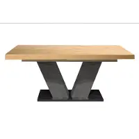 Mäusbacher Esstisch ausziehbar Elena 160x90x76 Graphit/Asteiche 13991-160