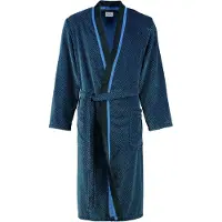 Cawö Bademantel 4839 Kimono Blau Schwarz Herren-56