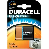 Duracell 245, Prismatic, 6V, Lithium, Schwarz, Braun