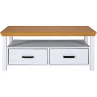 Inter Link Maluno Couchtisch Massivholz Weiß/Oak Colori