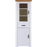 Inter Link Maluno Säulenvitrine Massivholz Kiefer Weiß/Oak Colori