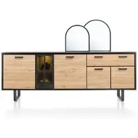 Henders & Hazel Avalon Sideboard mit LED 4 Türen+1 Lade+1 Glastür HPL/Metallgestell