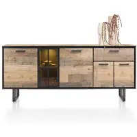 Henders & Hazel Avalon Sideboard mit LED 4 Türen+1 Lade+1 Glastür HPL/Metallgestell