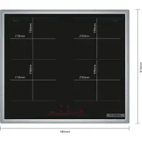 Bosch Serie 6 PVQ645HB1E, Schwarz, Integriert, 60 cm, Zonen-Induktionskochfeld, Glaskeramik, 4 Zone(n)