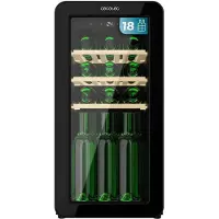 Cecotec Bolero GrandSommelier Origin 18 Hit Black, Weinkühler mit Kompressor, Freistehend, 18 Flasche(n), F, Innenbeleuchtung, Schwarz