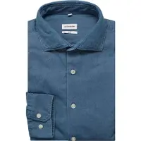 Seidensticker Jeanshemd , Herren, Gr. M (39), normale Ärmellängen, blau, 100% Baumwolle, unifarben, slim fit, 2-Knopf-Manschette, Hemden Jeanshemd, Slim 1/1 Kentkragen Denim