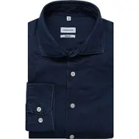 Seidensticker regular fit Hemd - Twill - blau - bügelfrei - Cord Größe: 42