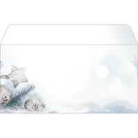 Sigel Weihnachtsumschlag "Snow Star", 25 Umschläge ohne Fenster, DIN Lang, Inkjet- & Laserdrucker