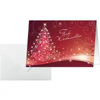 Sigel Weihnachtskarten Christmas Swing, Glanzkarton, inklusive Umschlag, 25 Stück