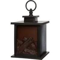 Coen Bakker LED Laterne Kaminfeuer Feuersimulation Deko Kamin 6/18h Timer 12x12x18,5cm