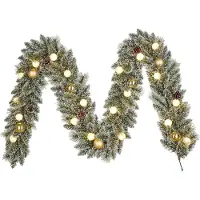 Luca Lighting Weihnachtsguirlande Weiß mit Gold 270 cm inkl. LED mit Timer - Jack
