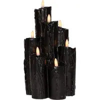 Annas collection Tropfkerze 7x3D-Flamme 25,5x15 cm schwarz (zwart)