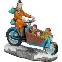 Luville Mutter auf ihrem Lastenfahrrad, batteriebetrieben l9,5xb4xh8 cm (multi)