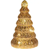Coen Bakker Weihnachtsbaum Glas led auf Batterie mit Timer 17,5x10,5 cm gold - Annas collection