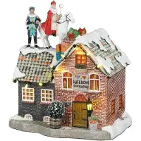 Luville Sinterklaas auf dem Dach batteriebetrieben l17,5xb13xh19 cm (multi)