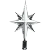 Newport Christbaumspitze Stern Glitzer Weihnachtsbaumspitze Tannenbaumspitze silber
