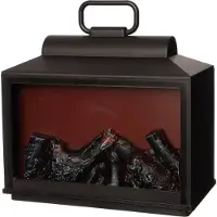 Intratuin Batteriebeleuchtung Kamin schwarz 18 x 19 x 16 cm mit Timer (zwart)
