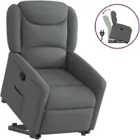 vidaXL Relaxsessel mit Aufstehhilfe Dunkelgrau Stoff