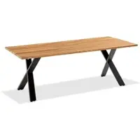 Niehoff Noah Tisch Aluminium X-Gestell Anthrazit/Teak