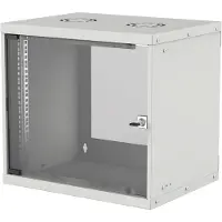 Intellinet 19" Wandverteiler, Basic Line, 9 HE, 487 (H) x 540 (B) x 560 (T) mm, Flatpack, Schutzklasse IP20, grau, Wandmontiertes Regal, 9U, 50 kg, 13,2 kg, Grau