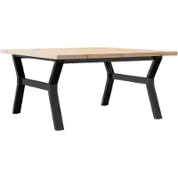 vidaXL Couchtisch Y-Gestell 90x90x45,5cm Massivholz Kiefer & Stahl