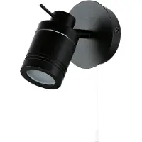 Licht-Erlebnisse Deckenspot Metall GU10 IP44 D: 10 cm rund verstellbar Schwarz matt Retro Wandspot