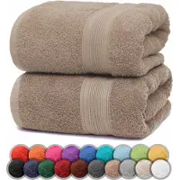 NatureMark Handtuch Premium, sand-beige, 70 x 140 cm, Duschtuch mit Bordüre, aus 100% Baumwolle, 500 g/m2, 2 Stück