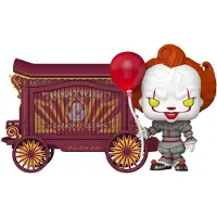 Funko POP! FK86243 - It-Welcome to Derry POP! Town Vinyl Figur Pennywise & Wagon 9 cm - Neu