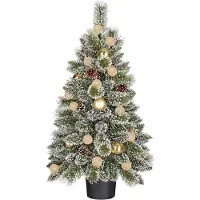 Black Box Trees Weihnachtsbaum Künstlich Kaprun mit Dekoration H90 x Ø61 cm - Kunstbaum im Topf - Tannenbaum für Innen - 120 Spitzen - Grün