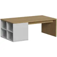 Vicco Couchtisch Kivo Weiß 90 x 50 cm mit offenen 4 Fächern, Model 56374