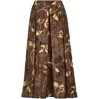 MADELEINE Eleganter Midirock mit floralem Design in tabakbraun / multicolor | Gr.: 34