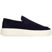 Manfield Marineblaue Veloursleder-Loafer | Größe 43