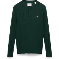 Gant Pullover Cotton Cable C-Neck Herren Tartan Green-M