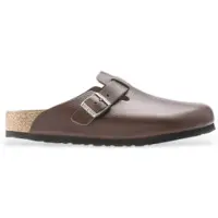 Birkenstock für Herren. 1023449 Leder-Clogs Boston Grip (Reguläre Passform) Natural Roast (44), Braun, Wohnung, Schnalle, Lässig
