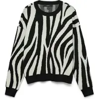 Vero Moda Pullover Siljeanimal 10330808 Weiß Regular Fit