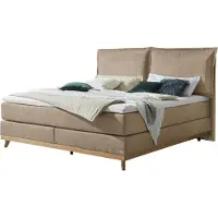 Hasena Boxspringbett Imelda mit Kissen sand Holz Eiche bright 200x200 : Topper - Lovely Top (fest)