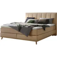 Hasena Boxspringbett Stefania sand Holz Eiche bright 160x200 : Topper - Lovely Top (fest)