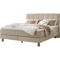 Hasena Boxspringbett Reina sand Füße Eiche bright 160x200 : Topper - Lovely Top (fest)