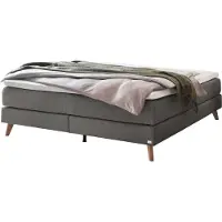 Hasena Raumspar Boxspringbett Beatriz grey Holz Eiche bright 180x200 : Topper - Lovely Top (fest)