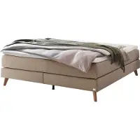 Hasena Raumspar Boxspringbett Beatriz sand Holz Eiche bright 140x200 : Topper - Elegance Top (medium)